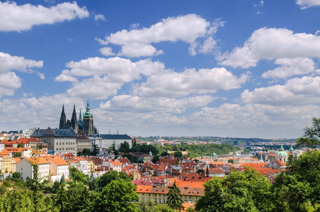 Prague Castle panorama from Petrin Hill