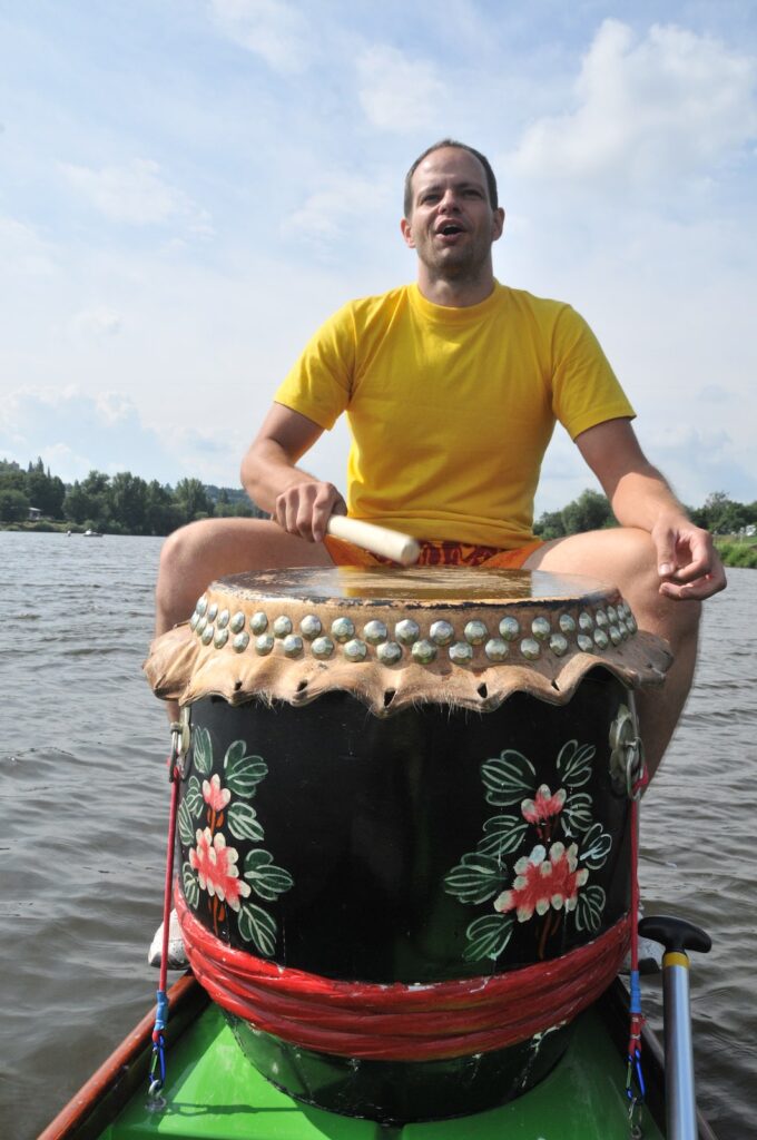 The drummer on a dragon boat