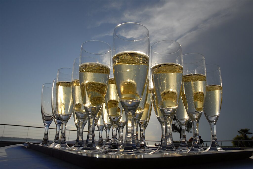 Glasses of sparkling wine