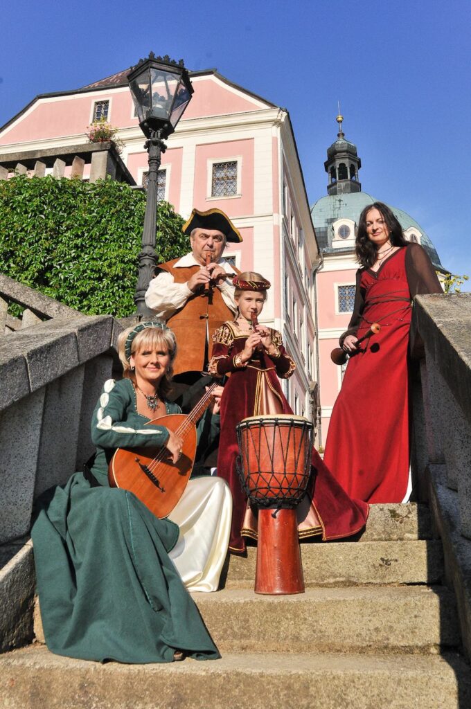 Period musicians in Becov Castle, Czech Republic