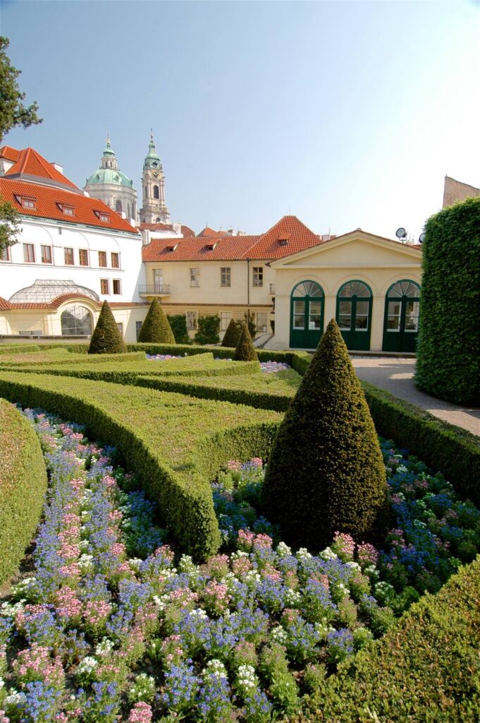 Prague baroque gardens in spring