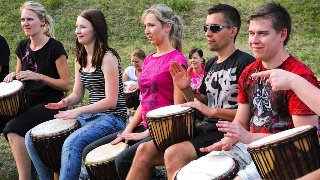 Team building with drumming, Czech Republic